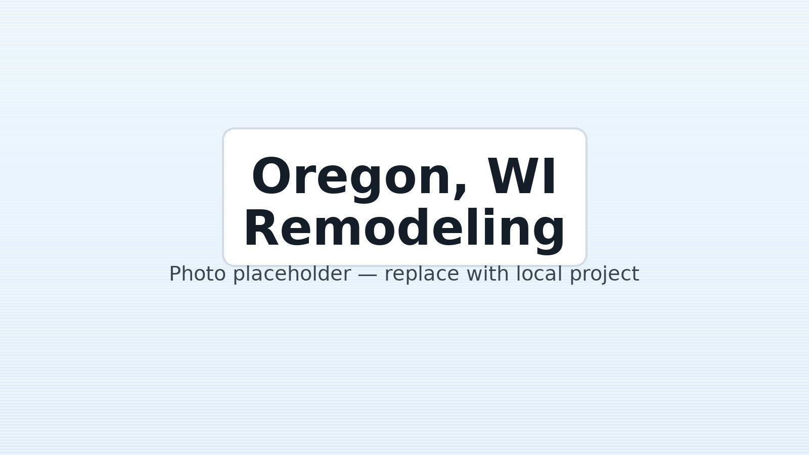 Oregon, WI — local project photo (placeholder)